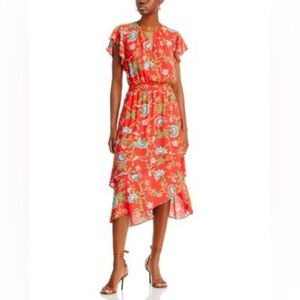 T Tahari Flutter Sleeve Ruffled Sundress